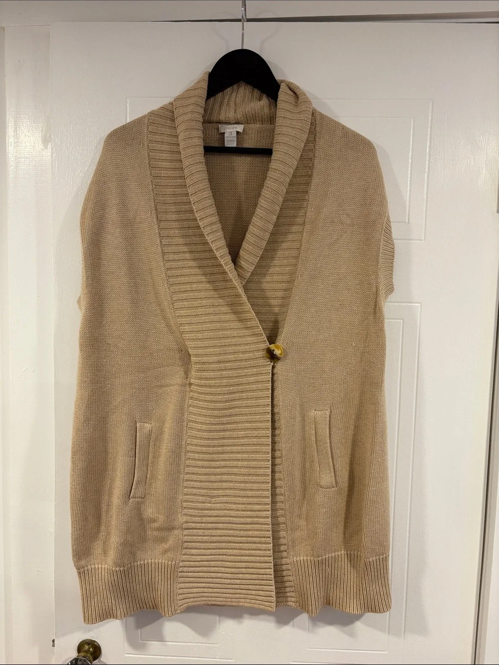 Chico's Shawl Collar Cardigan - Tan